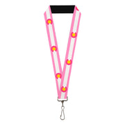 Lanyard - 1.0" - Colorado Flags5 Repeat Light Pink White Pink Yellow Lanyards Buckle-Down
