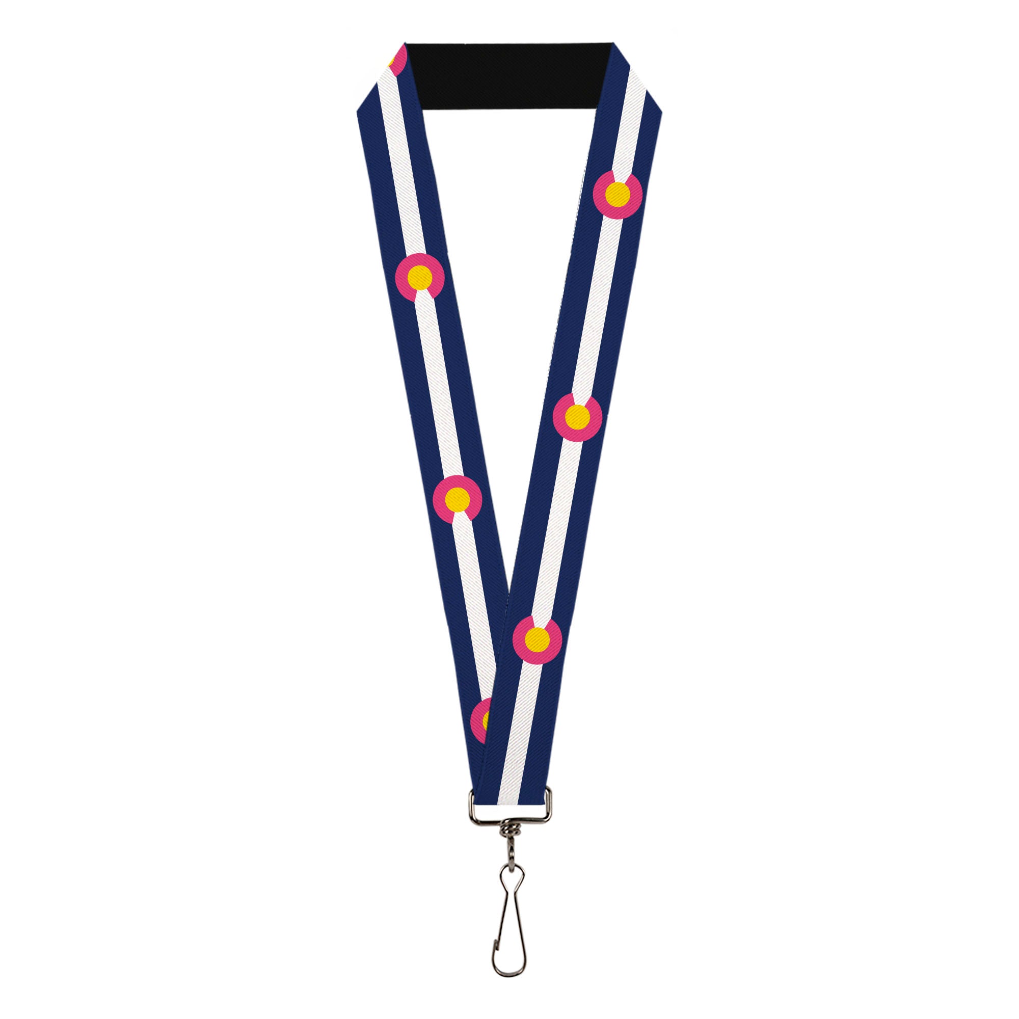 Lanyard - 1.0" - Colorado Flags6 Repeat Blue White Pink Yellow Lanyards Buckle-Down