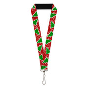 Lanyard - 1.0" - Christmas Trees Stars Red White Green Lanyards Buckle-Down