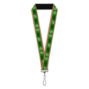 Lanyard - 1.0" - Christmas Stitch Moose Snowflakes Red Green Lanyards Buckle-Down