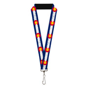Lanyard - 1.0" - Colorado Flags2 Repeat Weathered Lanyards Buckle-Down