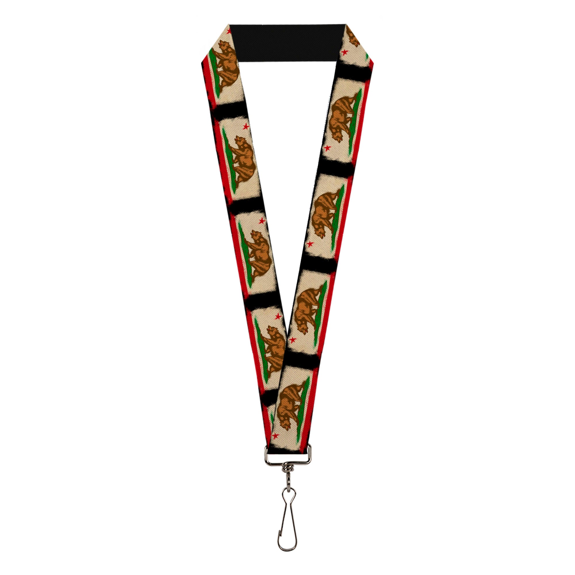 Lanyard - 1.0" - California Flag Distressed Painting Blocks Lanyards Buckle-Down