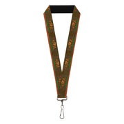 Lanyard - 1.0" - California Flag Weathered Browns Lanyards Buckle-Down