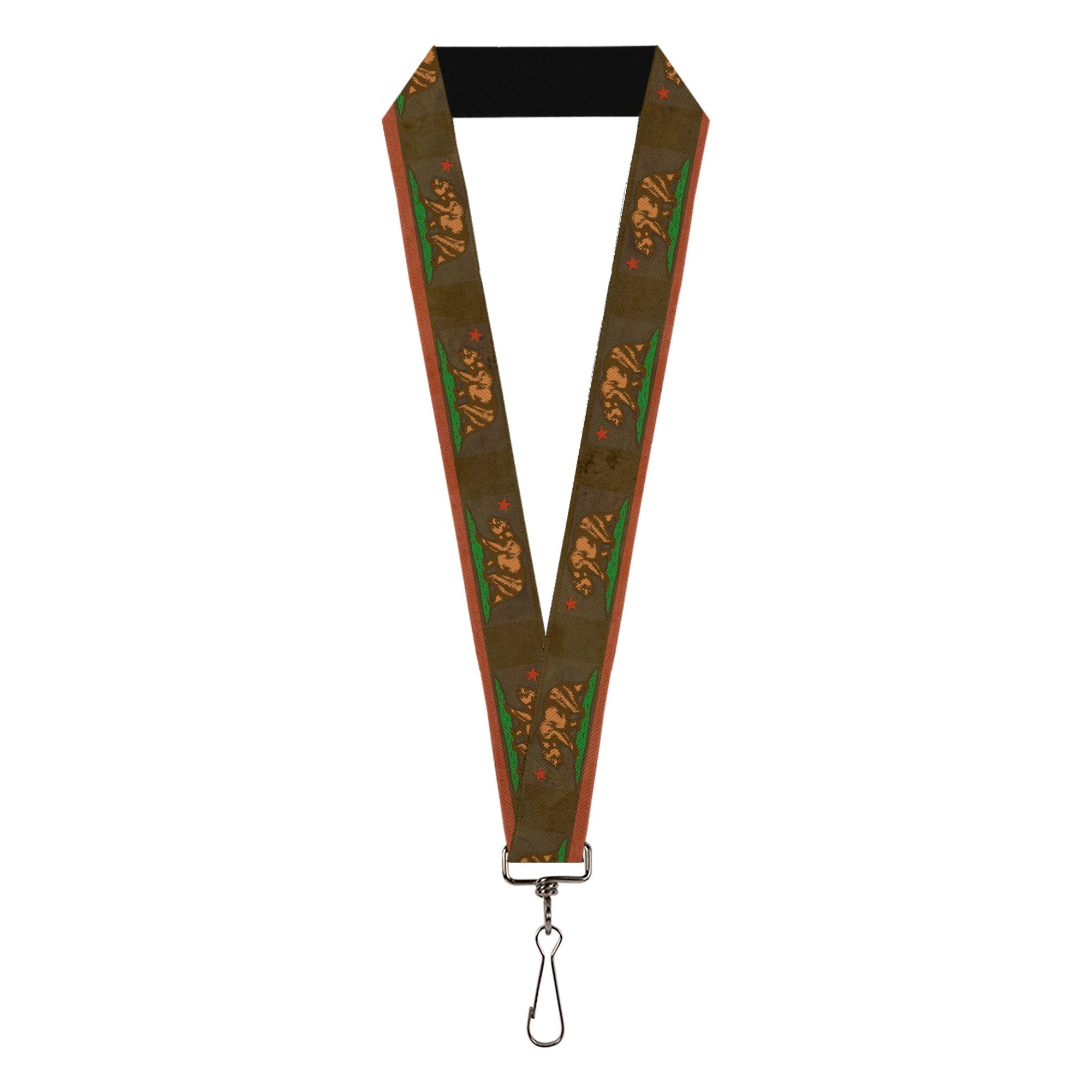Lanyard - 1.0" - California Flag Weathered Browns Lanyards Buckle-Down