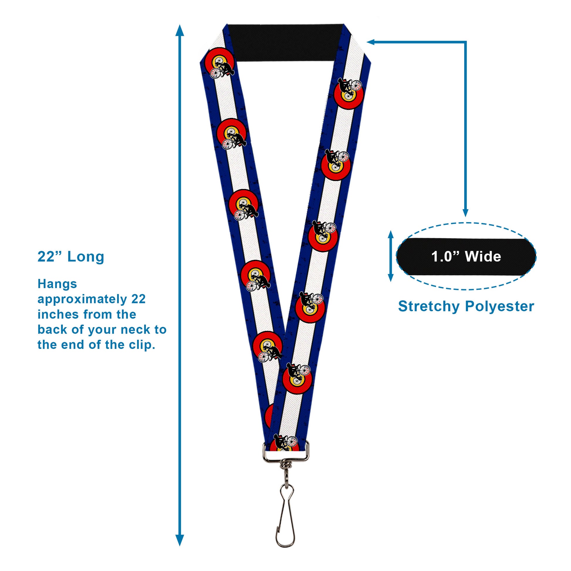 Lanyard - 1.0" - Colorado Biker Distressed Lanyards Buckle-Down