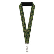 Lanyard - 1.0" - Camo Olive Black Skull Yard2 Lanyards Buckle-Down