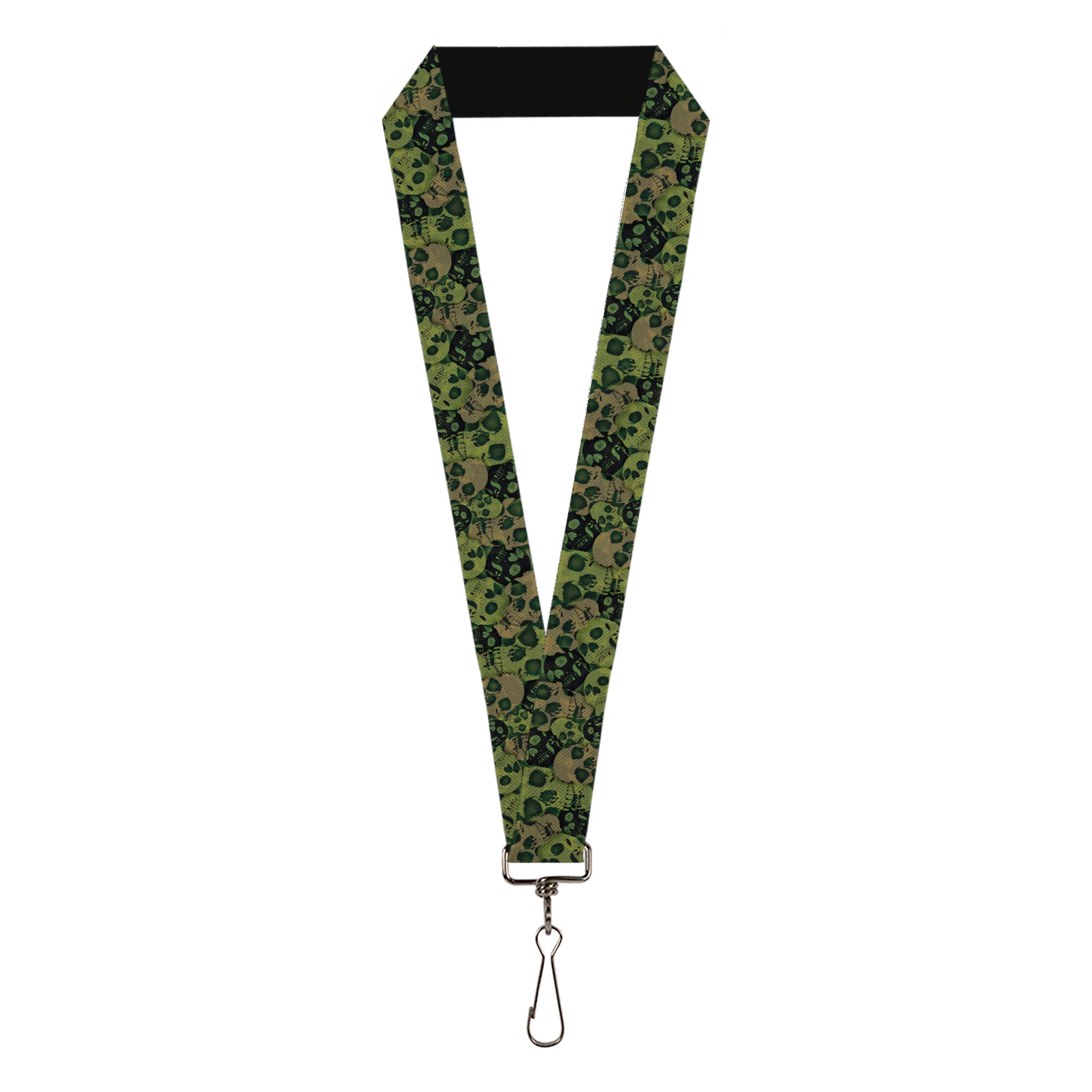 Lanyard - 1.0" - Camo Olive Black Skull Yard2 Lanyards Buckle-Down