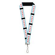 Lanyard - 1.0" - Chicago Flags Black Lanyards Buckle-Down