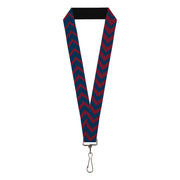Lanyard - 1.0" - Chevron2 Red Navy Lanyards Buckle-Down