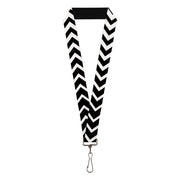 Lanyard - 1.0" - Chevron2 White Black Lanyards Buckle-Down