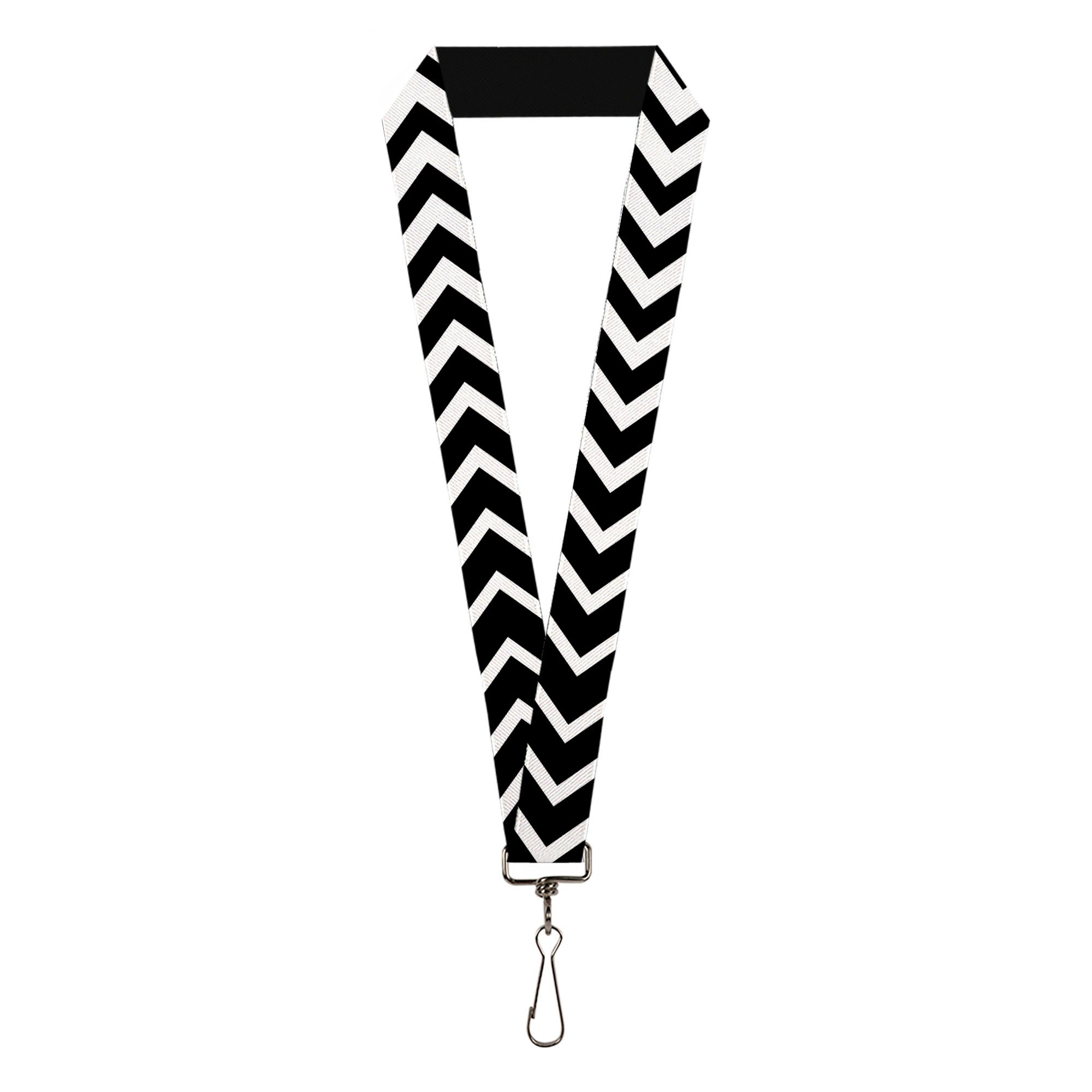 Lanyard - 1.0" - Chevron2 White Black Lanyards Buckle-Down