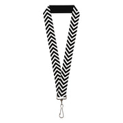 Lanyard - 1.0" - Chevron3 White Black Lanyards Buckle-Down