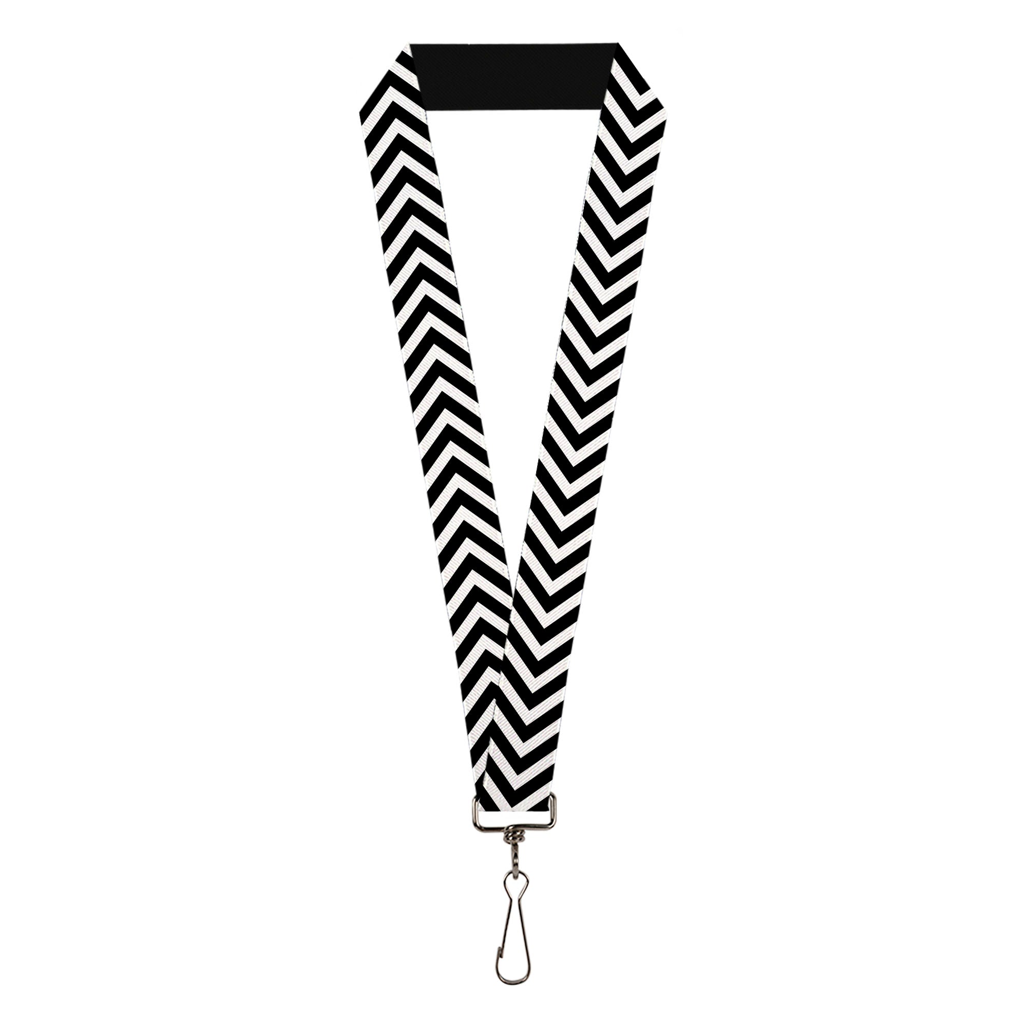 Lanyard - 1.0" - Chevron3 White Black Lanyards Buckle-Down