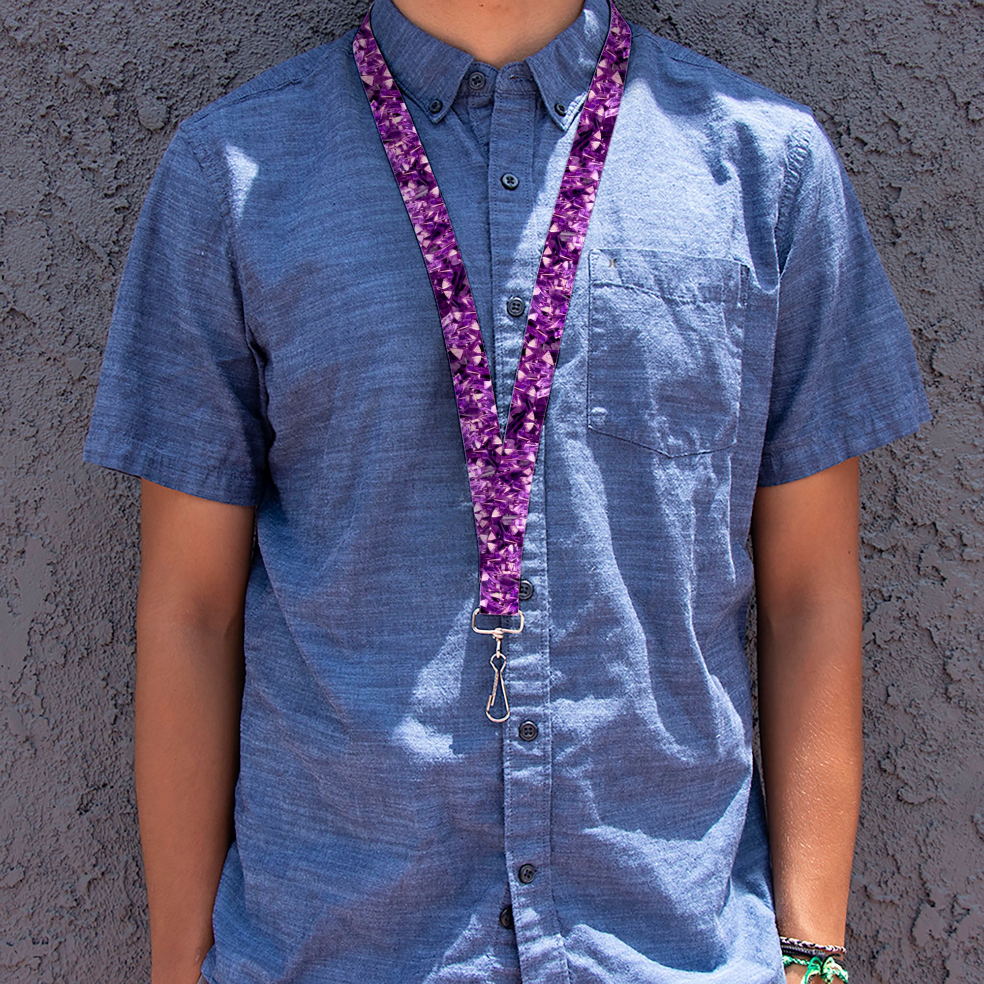 Lanyard - 1.0" - Crystals Purples Lanyards Buckle-Down