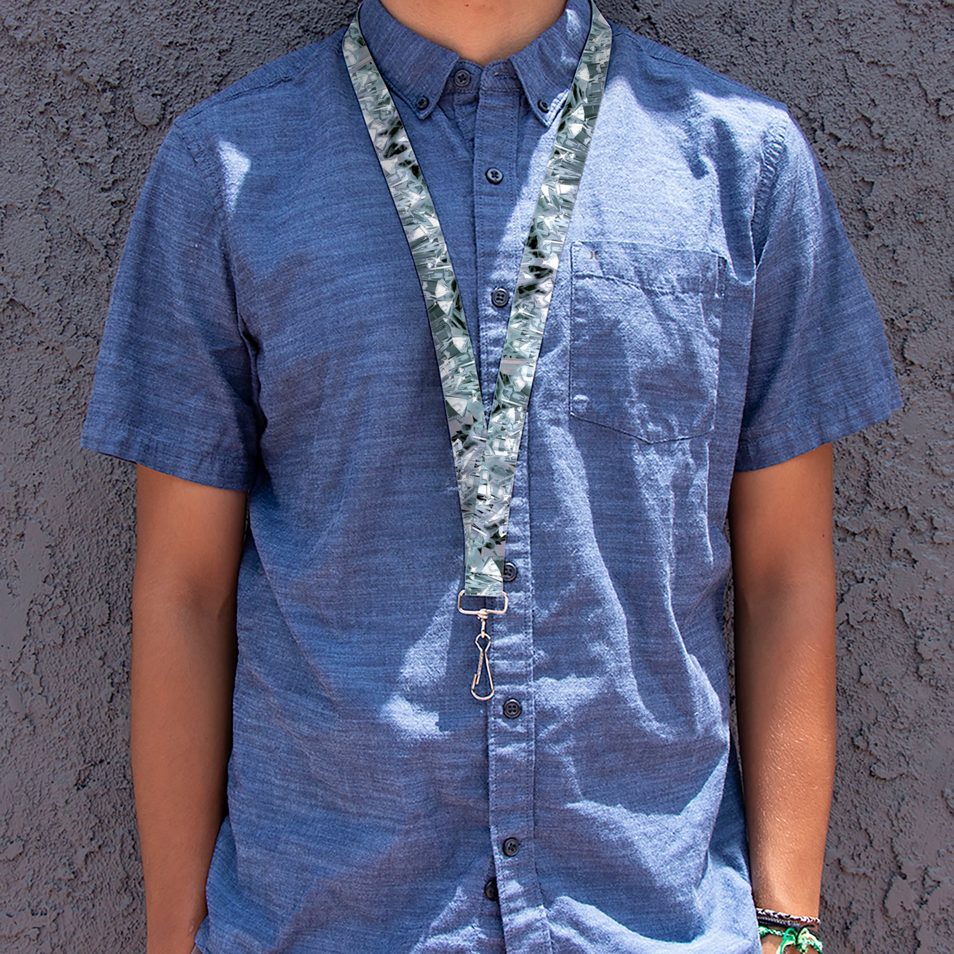 Lanyard - 1.0" - Crystals3 Clear Lanyards Buckle-Down