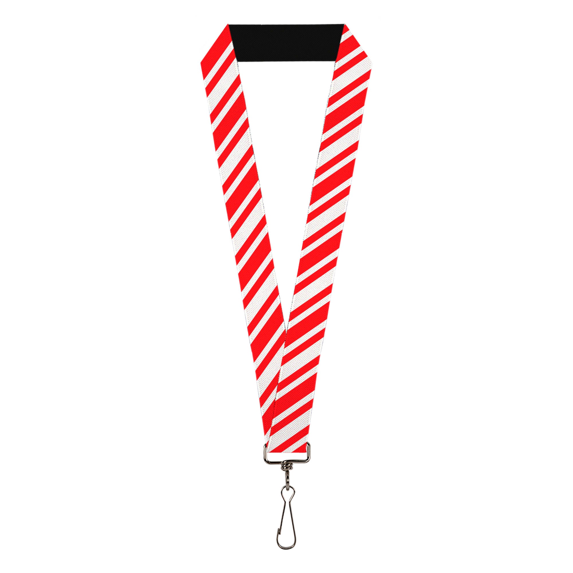 Lanyard - 1.0" - Candy Cane3 Stripe White 3-Red Lanyards Buckle-Down