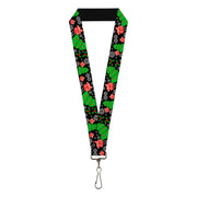 Lanyard - 1.0" - Christmas Collage Black White Green Red Lanyards Buckle-Down