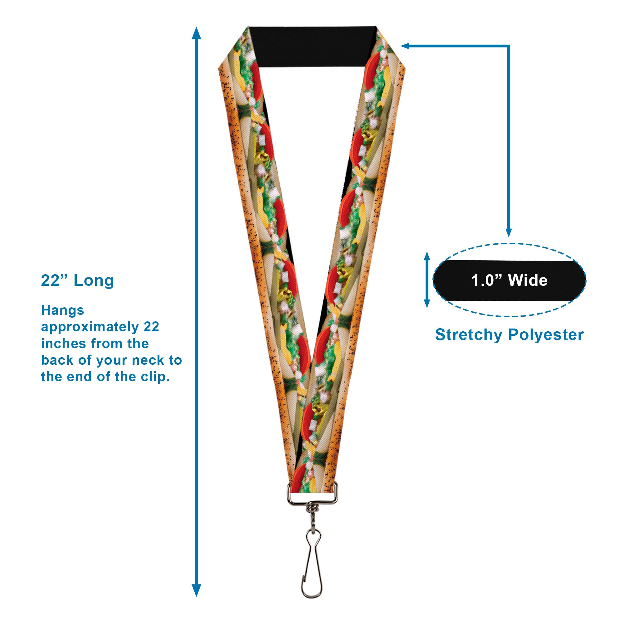 Lanyard - 1.0" - Chicago Style Hot Dog Vivid Lanyards Buckle-Down