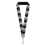 Lanyard - 1.0" - Chevron Weathered Black Grays Lanyards Buckle-Down