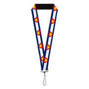 Lanyard - 1.0" - Colorado Heart Blue White Red Yellow Lanyards Buckle-Down
