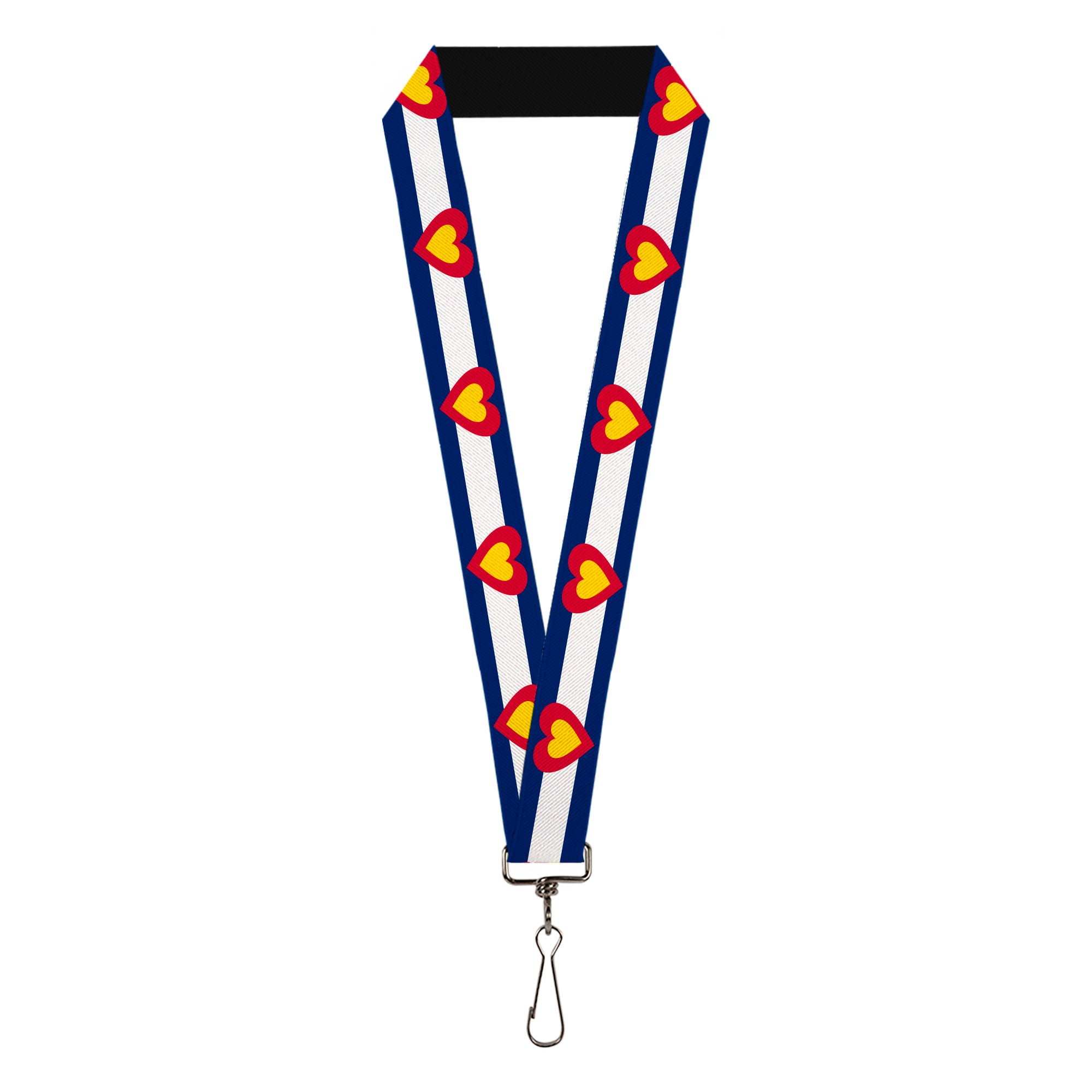 Lanyard - 1.0" - Colorado Heart Blue White Red Yellow Lanyards Buckle-Down