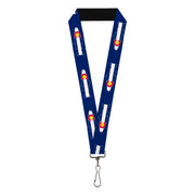 Lanyard - 1.0" - Colorado Trout Flag Blue White Red Yellow Lanyards Buckle-Down