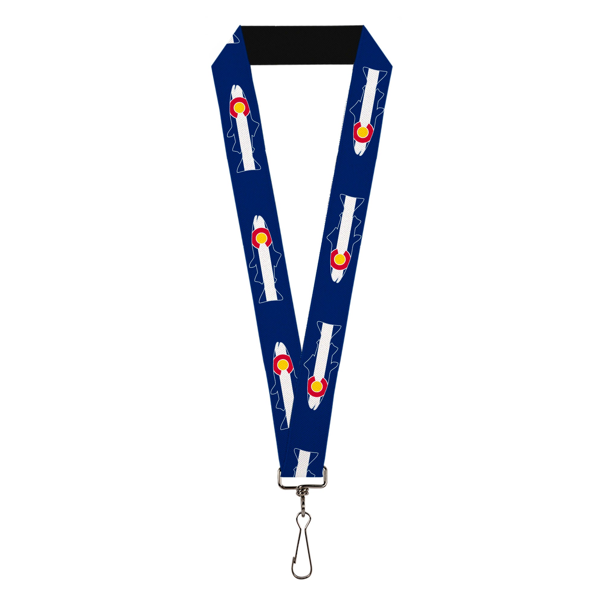 Lanyard - 1.0" - Colorado Trout Flag Blue White Red Yellow Lanyards Buckle-Down