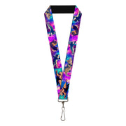 Lanyard - 1.0" - Cats in Space Pinks Blues Lanyards Buckle-Down