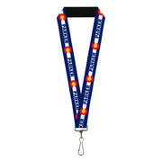 Lanyard - 1.0" - Colorado PARKER Flag Blue White Red Yellow Lanyards Buckle-Down