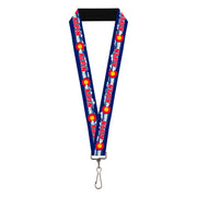 Lanyard - 1.0" - Colorado ASPEN Flag Snowy Mountains Weathered Blue White Red Yellows Lanyards Buckle-Down