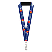 Lanyard - 1.0" - Colorado ASPEN Flag Snowy Mountains Weathered2 Blue White Red Yellows Lanyards Buckle-Down