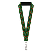 Lanyard - 1.0" - Christmas Sweater Stitch Green White Gold Red Lanyards Buckle-Down