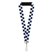 Lanyard - 1.0" - Checker Midnight Blue White Lanyards Buckle-Down