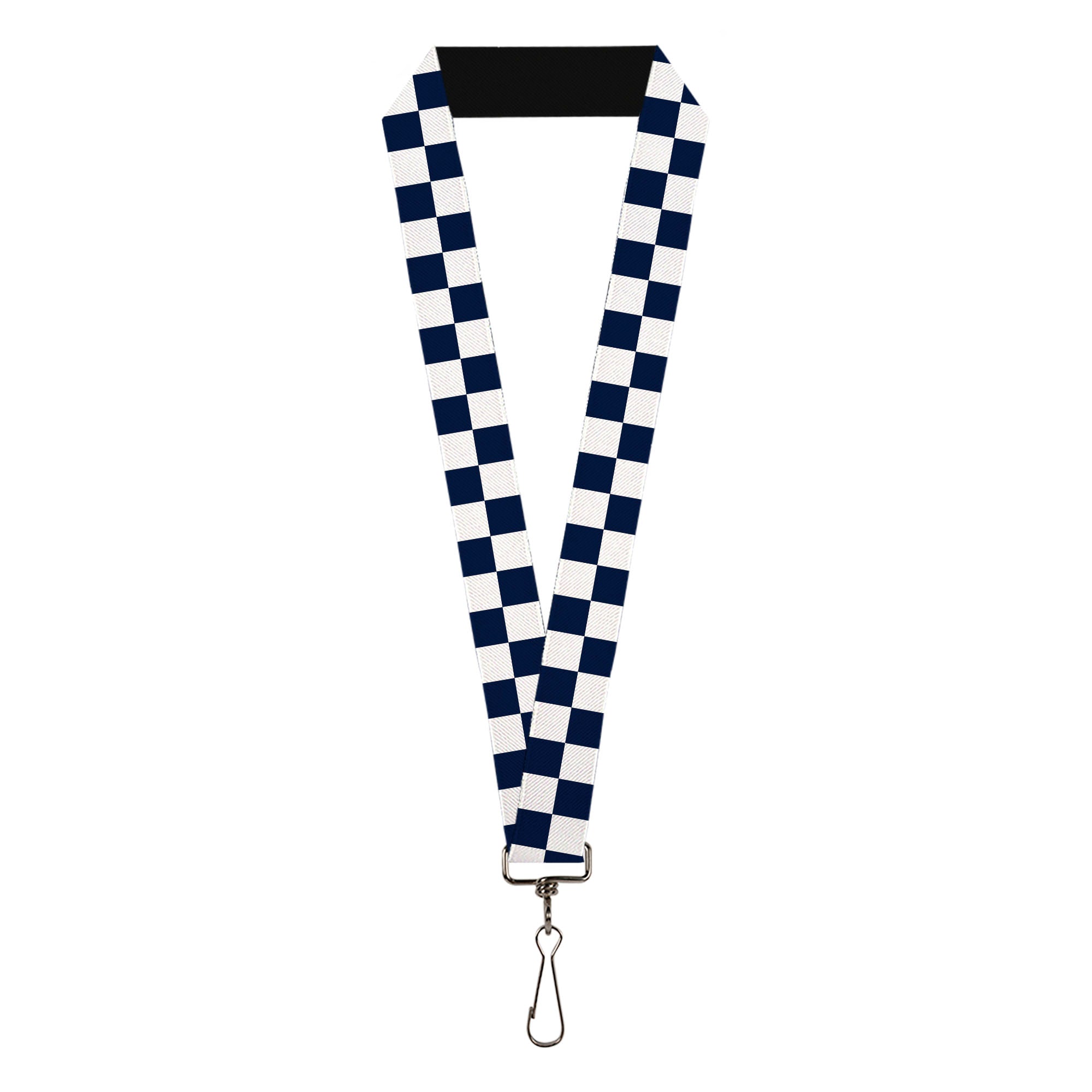 Lanyard - 1.0" - Checker Midnight Blue White Lanyards Buckle-Down