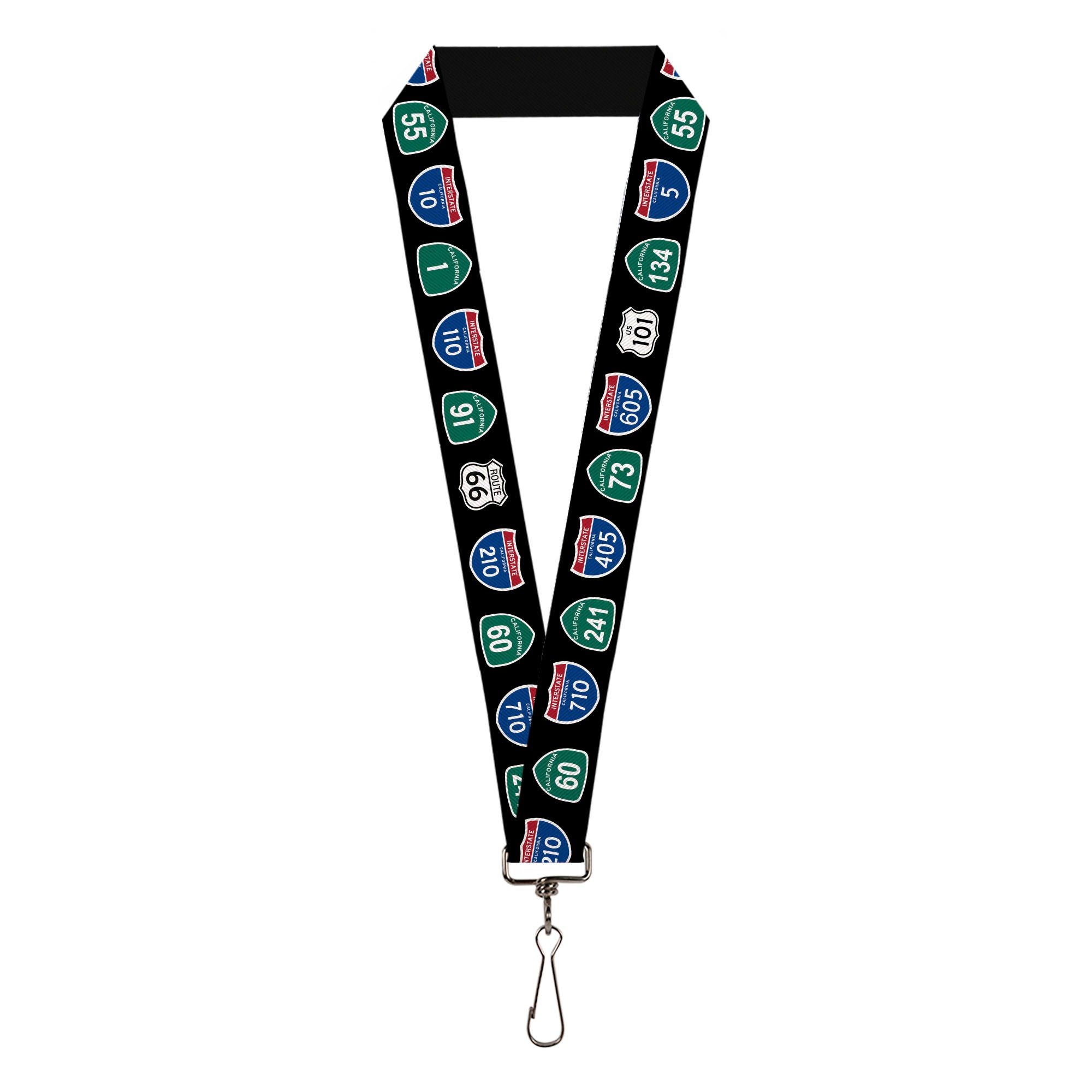 Lanyard - 1.0" - California Highway Signs Black Lanyards Buckle-Down