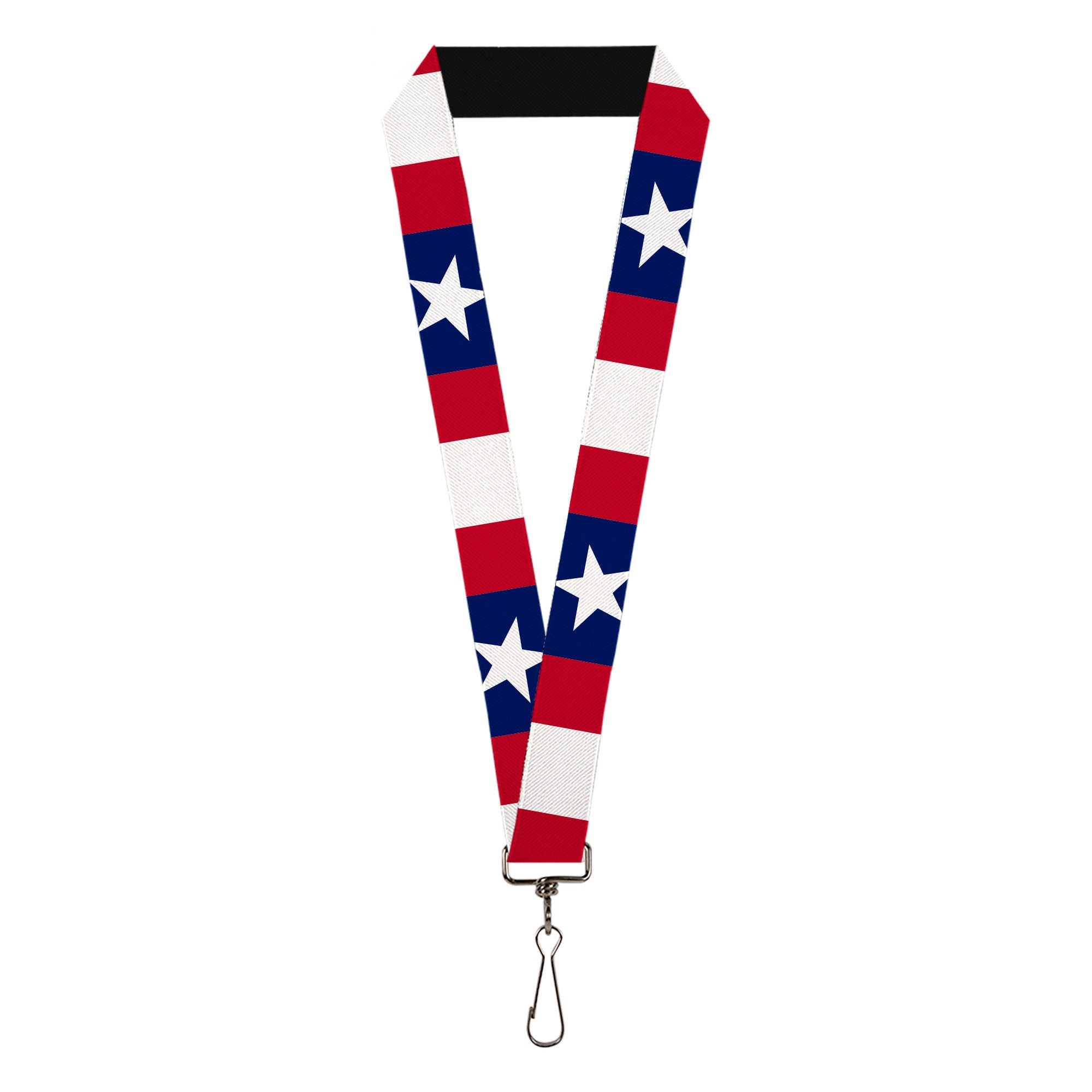 Lanyard - 1.0" - Stars & Stripes Ribbon Red Blue White Lanyards Buckle-Down