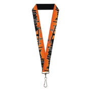 Lanyard - 1.0" - San Francisco Vivid Skyline Orange Fade Black Lanyards Buckle-Down