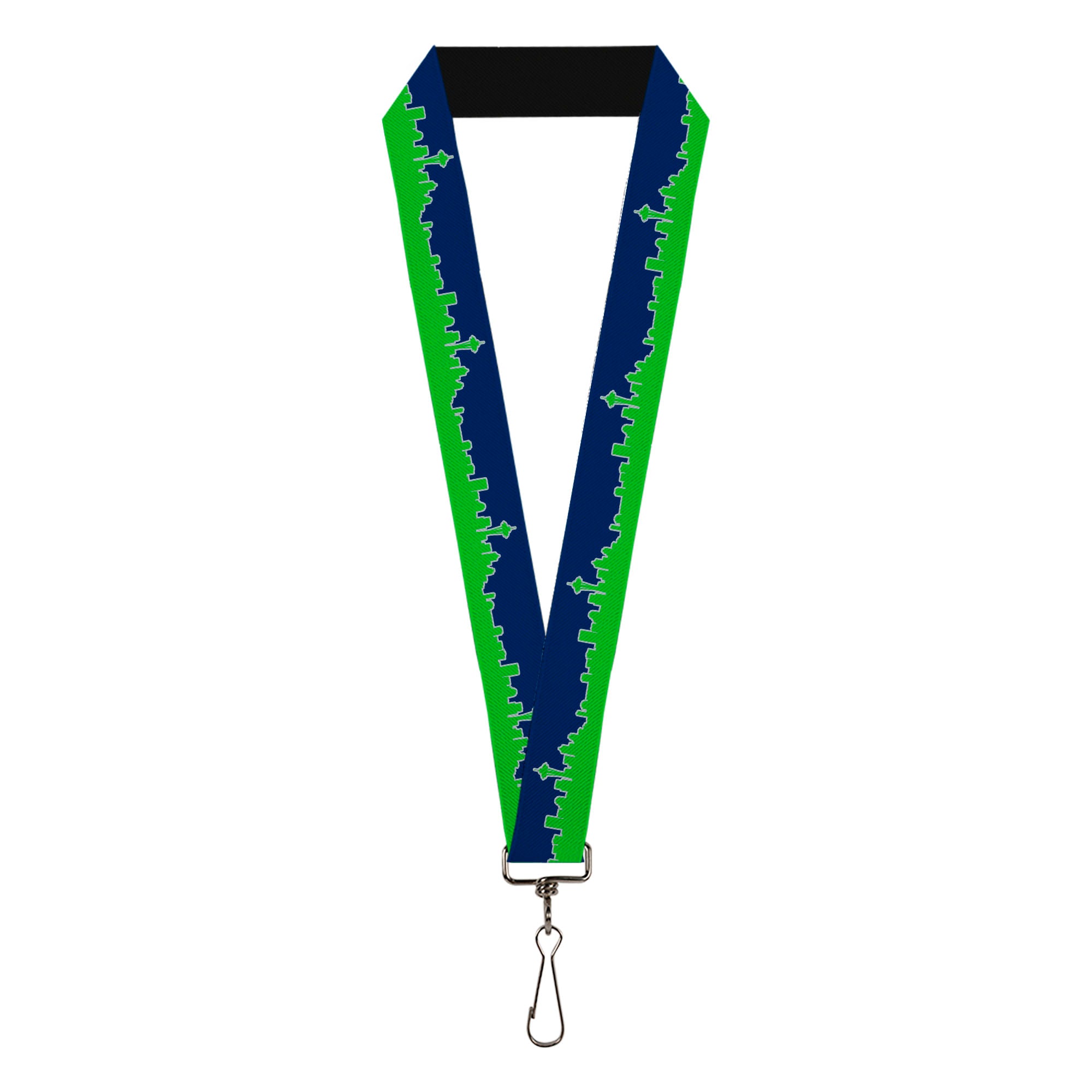 Lanyard - 1.0" - Seattle Skyline Navy Gray Green Lanyards Buckle-Down