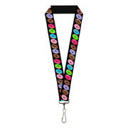 Lanyard - 1.0" - Sprinkle Donuts Black Multi Color Lanyards Buckle-Down