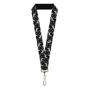 Lanyard - 1.0" - Spikes Scattered Black White Lanyards Buckle-Down