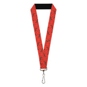 Lanyard - 1.0" - Spikes Scattered2 Orange Brown Lanyards Buckle-Down