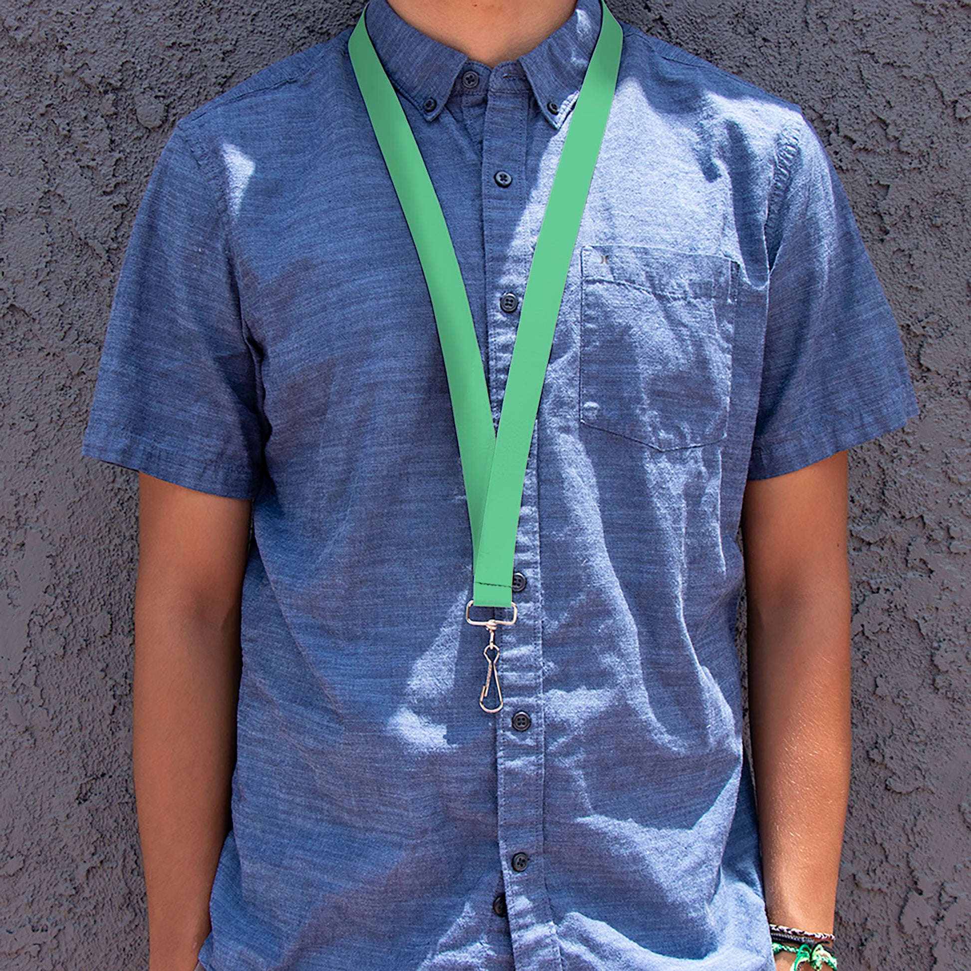 Lanyard - 1.0" - Solid Rainforest Green Lanyards Buckle-Down