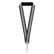 Lanyard - 1.0" - Striped Black Gray White Lanyards Buckle-Down