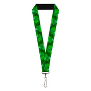 Lanyard - 1.0" - St Pat's Stacked Shamrocks Greens Lanyards Buckle-Down