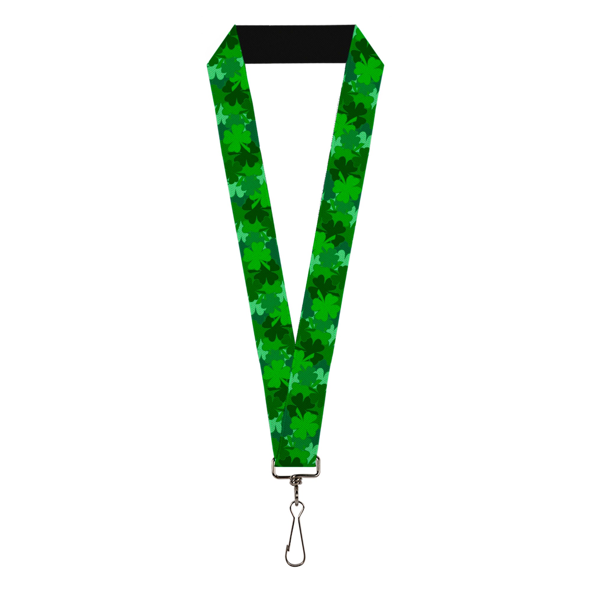 Lanyard - 1.0" - St Pat's Stacked Shamrocks Greens Lanyards Buckle-Down