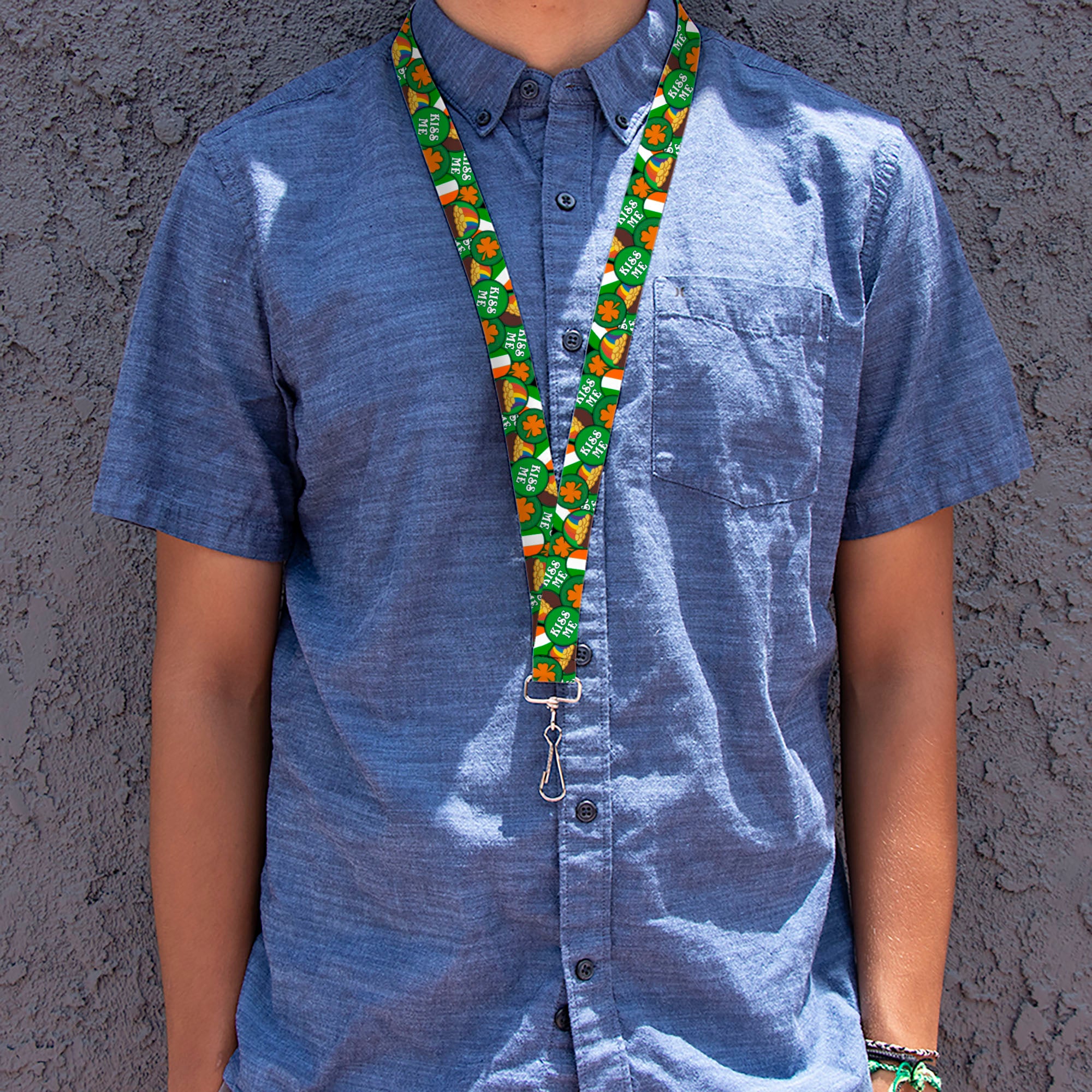 Lanyard - 1.0" - St Pat's 4-Buttons Stacked Lanyards Buckle-Down