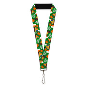 Lanyard - 1.0" - St Pat's 4-Buttons Stacked Lanyards Buckle-Down