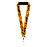 Lanyard - 1.0" - CINCO DE MAYO Hot Peppers Gold/Black/Reds/Green Lanyards Buckle-Down