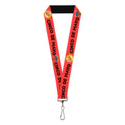 Lanyard - 1.0" - CINCO DE MAYO Maracas/Musician Pink/Black Lanyards Buckle-Down