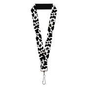 Lanyard - 1.0" - Cow Pattern Print White/Black Lanyards Buckle-Down